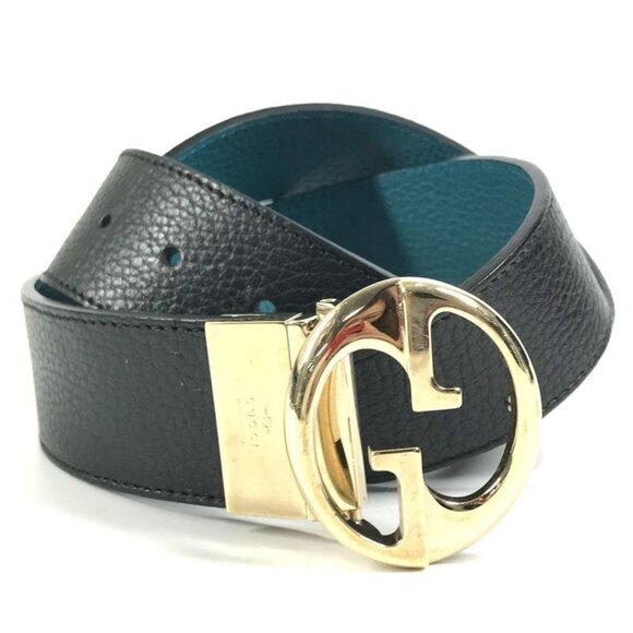 Gucci Belt Double G GG Logo Leather Black main image 9